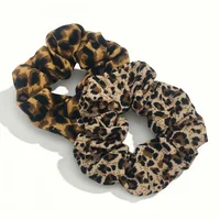 1/3/6pcs Leopard Print Scrunchies Hair Tie Rope hair Band Ponytail Holder Elegant Women Hair Accessories Chiffon Casual