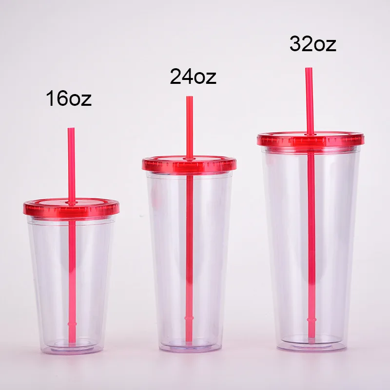 5-100pcs 16oz Acrylic Cups Tumbler Double Wall Insulated Matte Plastic Bulk  Tumblers Drinking Coffee Mug DIY Customizable - AliExpress