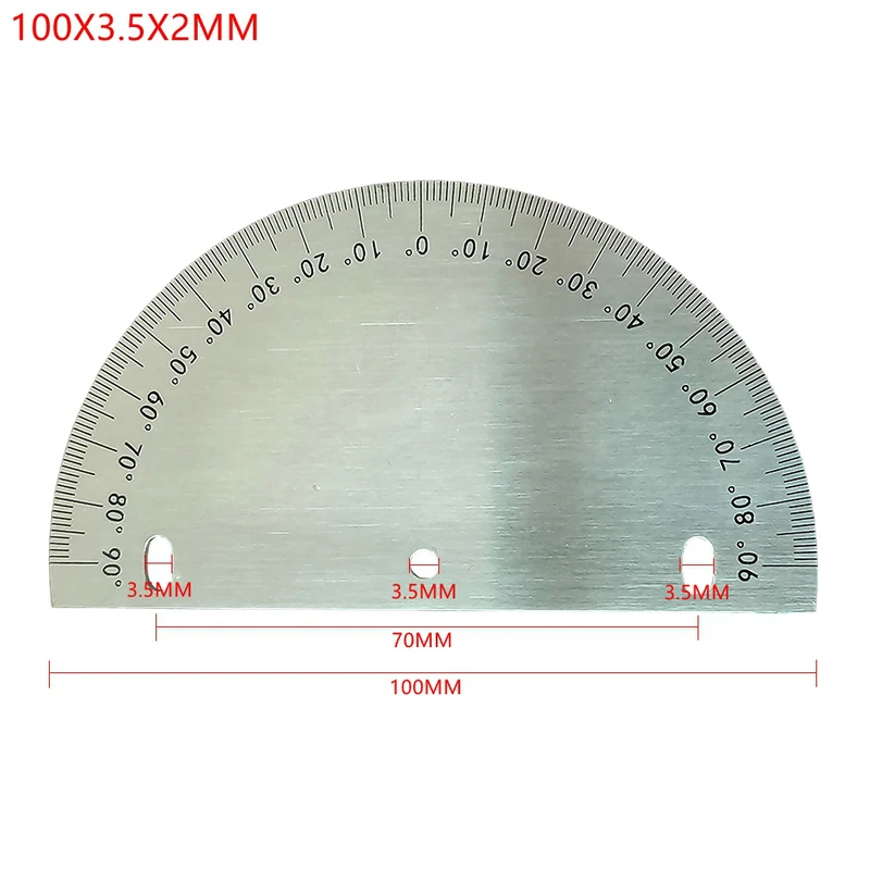 1 조각 반원형 다이얼 스테인레스 스틸 각도 다이얼 180도 각도기 원형 액세서리 100MM 200MM 측정 도구