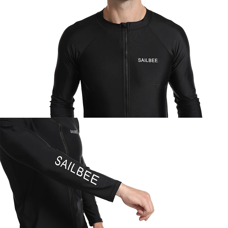 JCZWO UV Protection Lycra Rashguard Men Long Sleeve Swimsuit Swim Rash Guard Quick Dry Surf Driving T Shirt For New Swimming