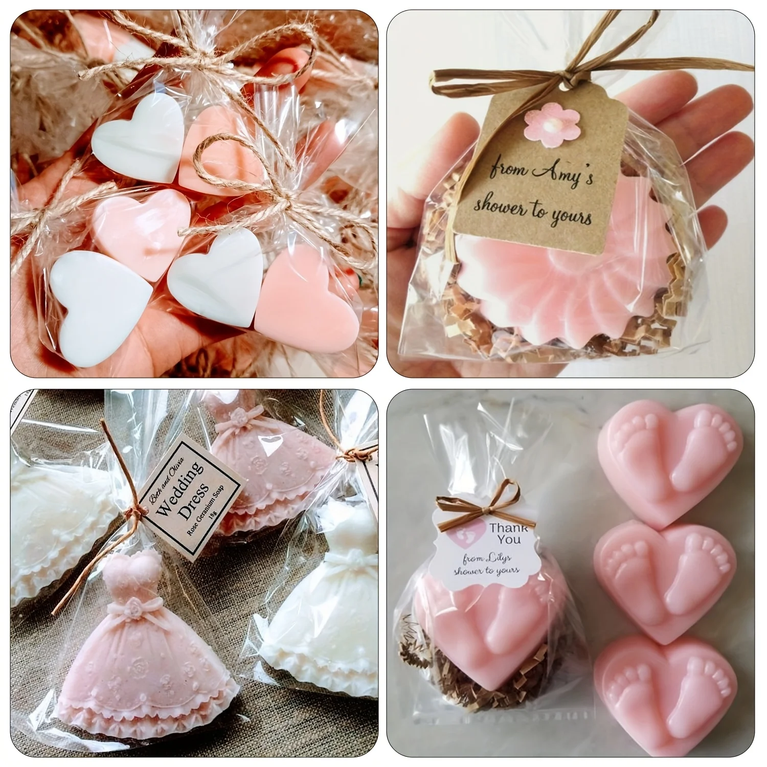 Transparente Seifenbeutel zum Verpacken von Seifenverpackungen, transparente Zellophanbeutel mit Seife, Bastseil, DIY-Seifenhandwerk, Geschenkbox Bir – Detail 9