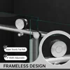 56-60 in W X 75 in H Frameless Sliding Shower Door with 5/16" 8mm Clear Tempered Glass, Silent Soft-Close Design, Brushed Nickel 2