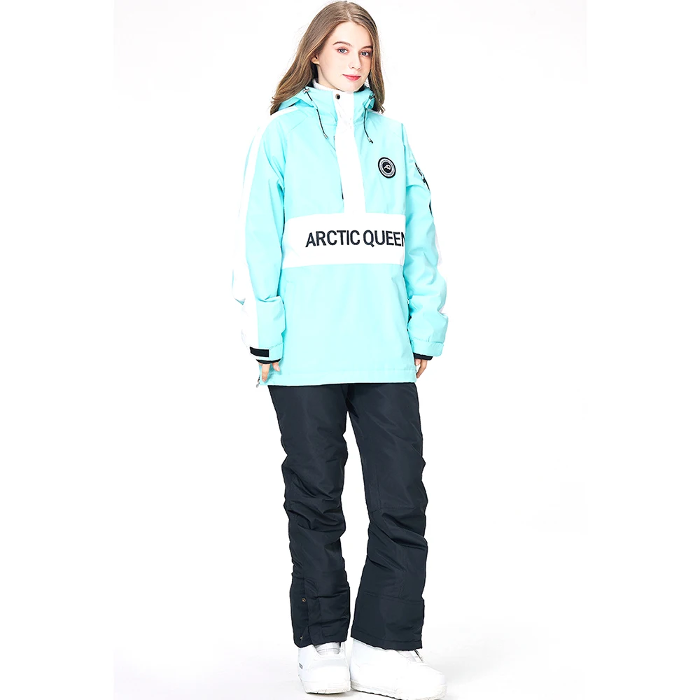 Conjunto de Esqui à Prova de Vento, Jaqueta, Calça, Quente, Grosso, Impermeável, Snowboarding, Conjunto de Neve, Roupas para Exterior, Mulheres,