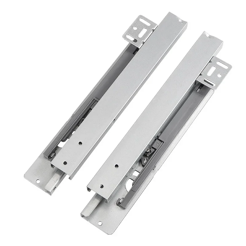3 section Bottom-mounted Slide Rail Damping er Rail Cabinet Jewelry Cabinet Display Furniture Hidden Silent Track drawer slides