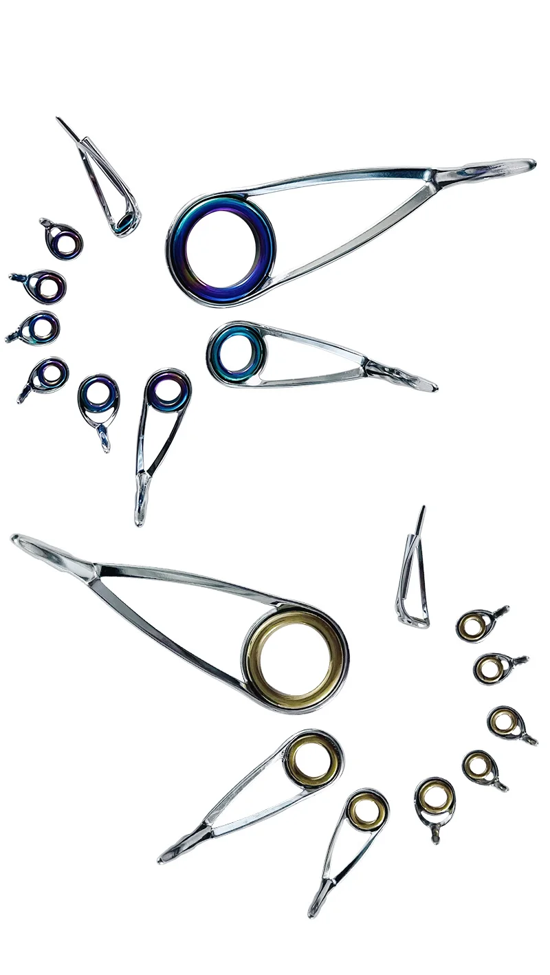 TN20-1 5 Sätze Spinnen leichte Angelrute Führungen Edelstahl Keramik Ringe Rute Reparatur-Kit Spinnen Ersatz zubehör – Detail 3
