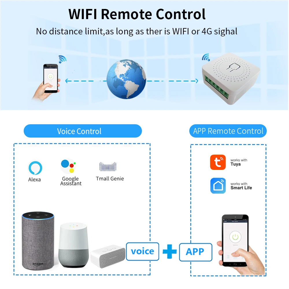 interruptor inteligente mini modulo diy melhoria home interruptor inteligente interruptores parede tuya vida controlador remoto inteligente 02