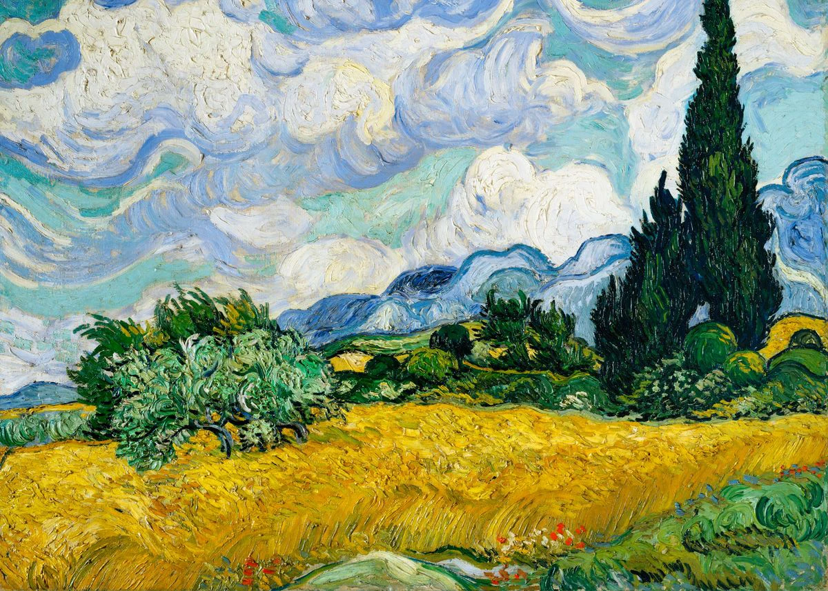 Van Gogh Canvas Art Print – Starry Sky & Irises Wall Decor Gift