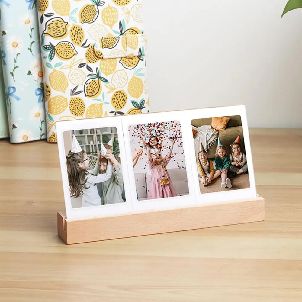 Desktop Decor 3 in 1 3 inch Photo Frame Acrylic LED Light Instant Film Camera For Mini Portrait Door for Photos Picture Frame