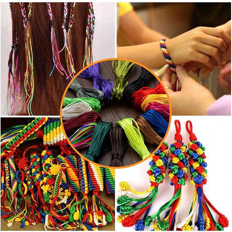 20 M rattail string satin cord nylon trim cord necklace beading craft DIY jewelry making silk thread silk bracelet string nylon cord satin cord silk cord