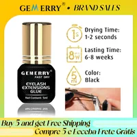 GEMERRY 5/10ML Eyelash Glue Fast Drying Eyelashes Extension Glue Black Adhesive Retention 3-6 Months Long Last Lash Glue 1