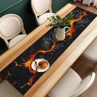 Chemin de table effet lave volcanique, Décoration de fête estivale pour table à manger, table basse, bureau, accessoire de table pour cuisine et restaurant 5