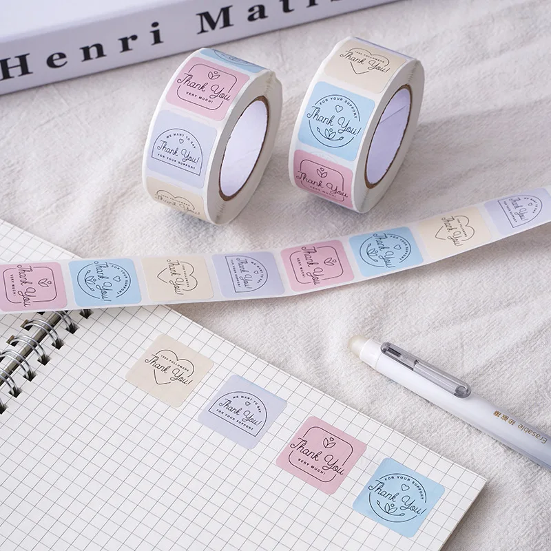 

500 Pcs 1Inch Gift Sealing Thank You Stickers Design Scrapbooking Festival Birthday Party Decorations Labels