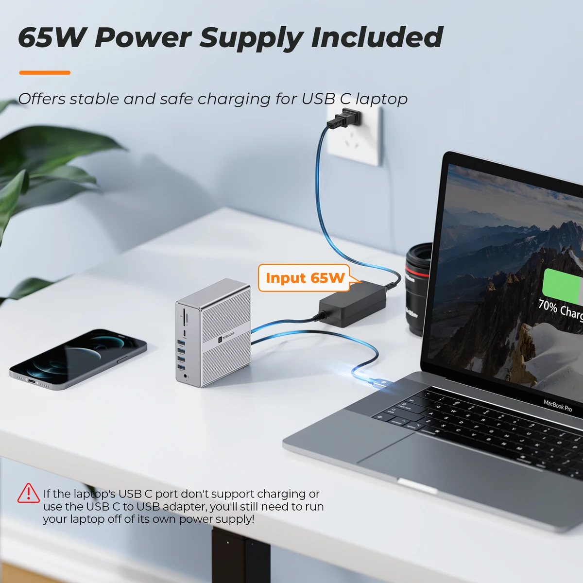 USB C Docking Station Dual Monitor 4K@60Hz Hub for M1/M2 Macbook pro air Thunderbolt 3 4 DELL Lenovo ASUS — view 5