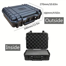 Waterproof Impact Resistant Hard Carry Case with Pre-Cut Sponge Interior (340x270x100mm)
