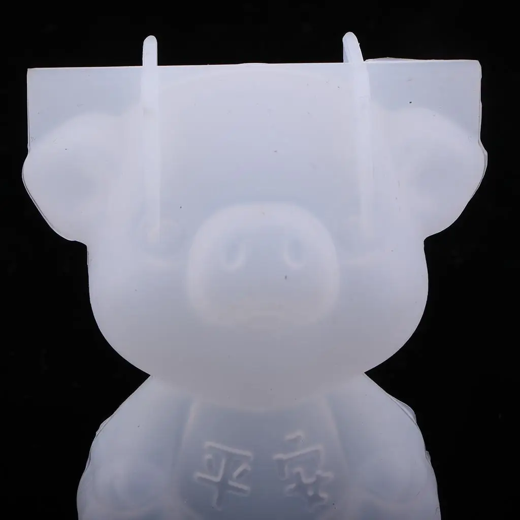 

Cute Pig Shaped with Chinese Characters Belly, Resin Casting Epoxy for DIY Hanging Pendants Key Chain Decor