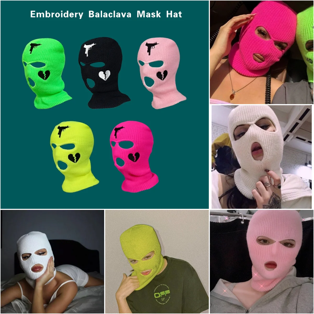 

Winter Warm Full Face Mask Balaclava Hat Tactical CS Windproof Knit Beanies Unisex Caps Sports Motorcycle Cycling Ski Accesorios