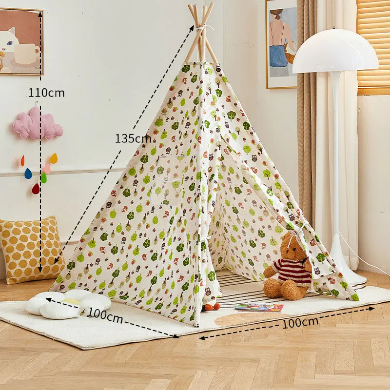 1.35m Tent For Kid Play House Wigwam for Children Portable Child Tipi Tents Teepee Toddler Ball Pit Girl Castle Play House 5