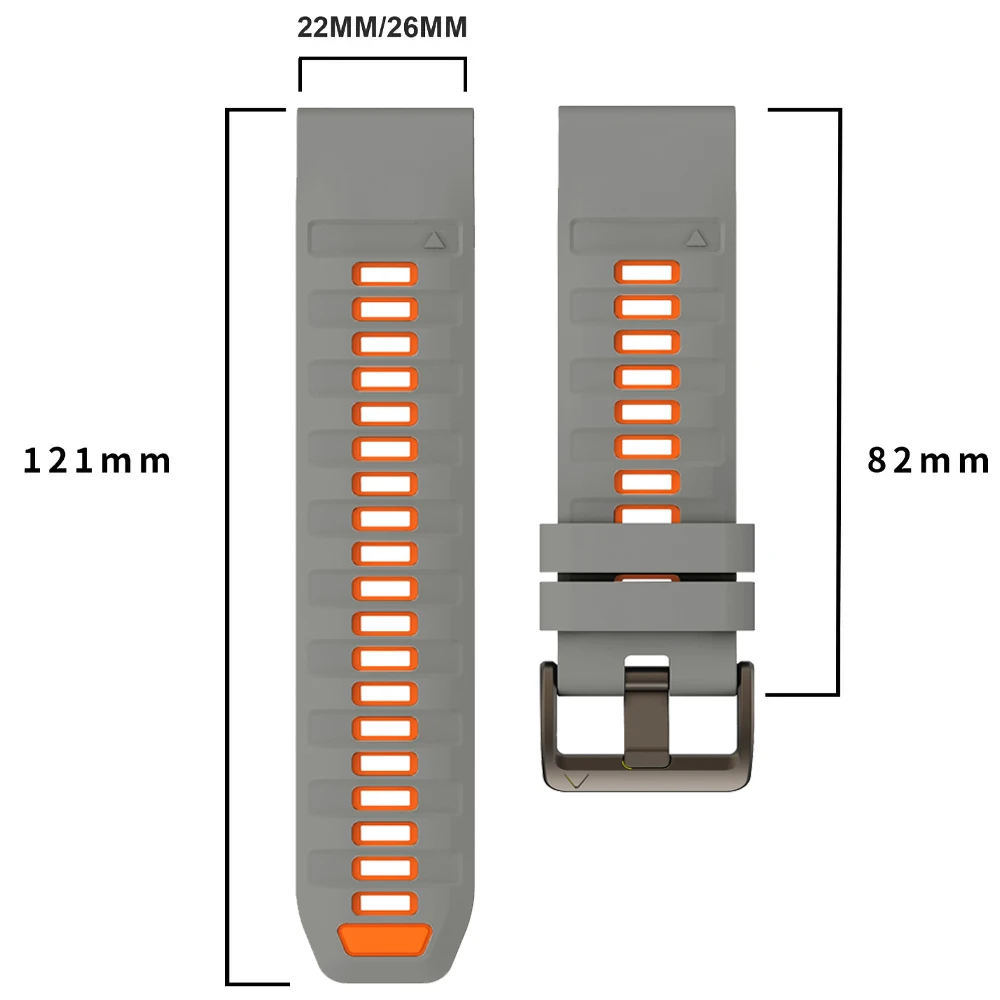 QuickFit 22 26 mm Silikonarmband für Garmin Fenix 8 51 mm E 47 mm 7X 7 6X Epix Pro Instinct 3 2X Forerunner 970 965 955 Uhrenarmband – Detail 3