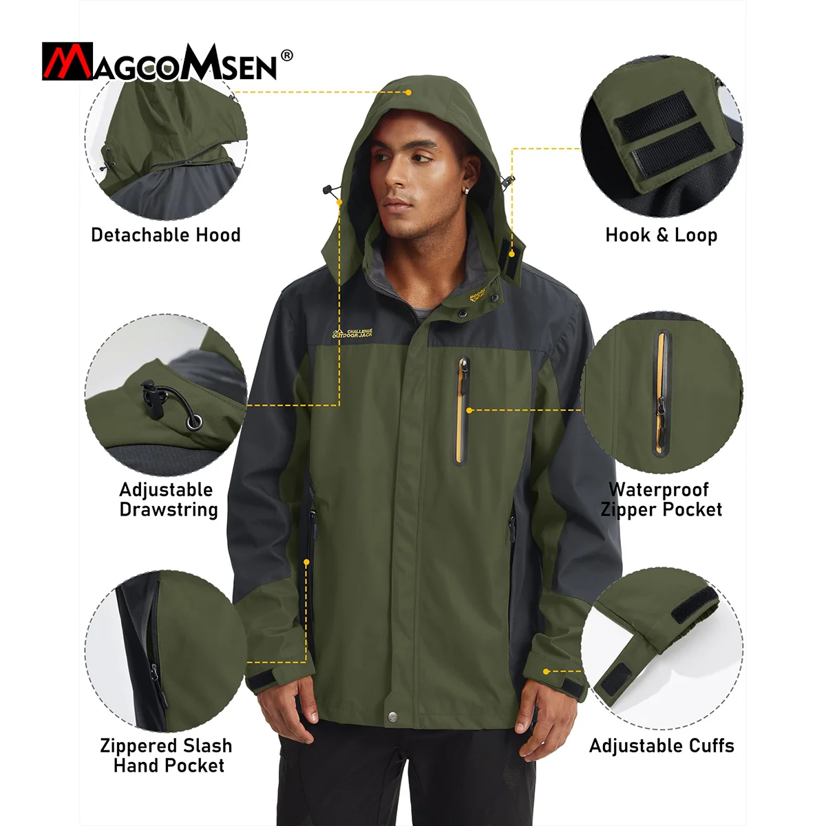 [MAGCOMSEN] ソフトシェルジャケットメンズ 防風 アノラック ミリタリー ジャケット 登山 アウター 軽量 スキー 春秋冬 バイク用 グレー MAGCOMSEN] ソフトシェルジャケット メンズ 春服 登山 ジャケット 防風