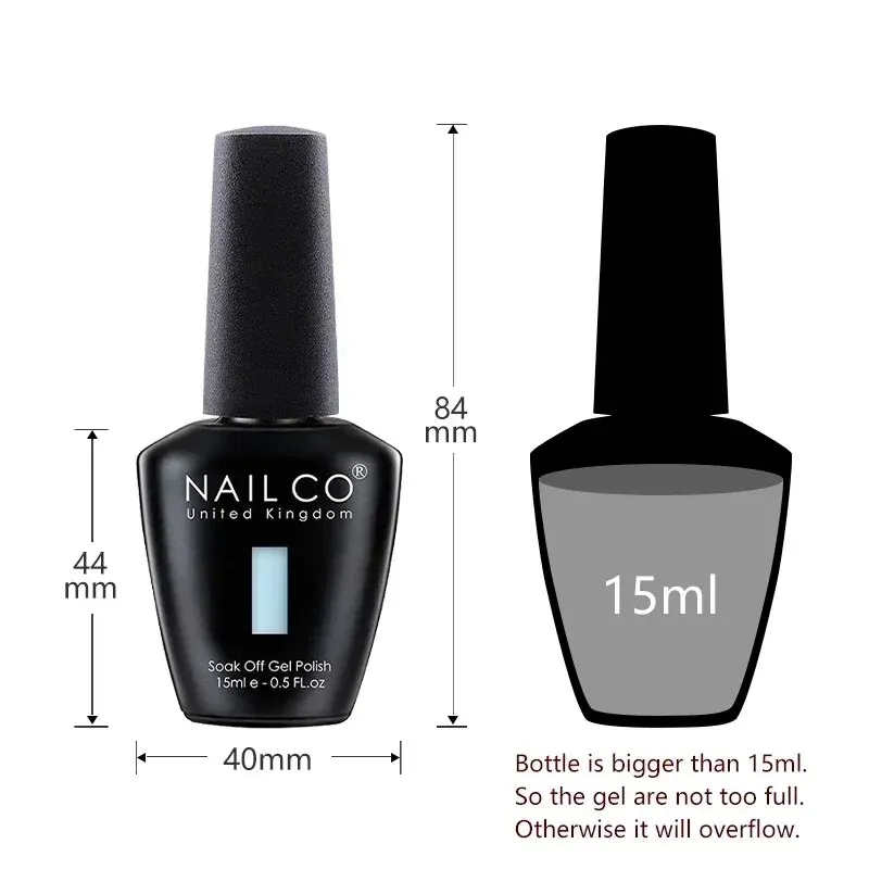 NAILCO 젤리 컬러 젤 네일 광택제 세트, 하이브리드 바니시 네일 아트 매니큐어 젤 광택제 베르니스 반영구 UV 젤 키트, 10 개, 15ml