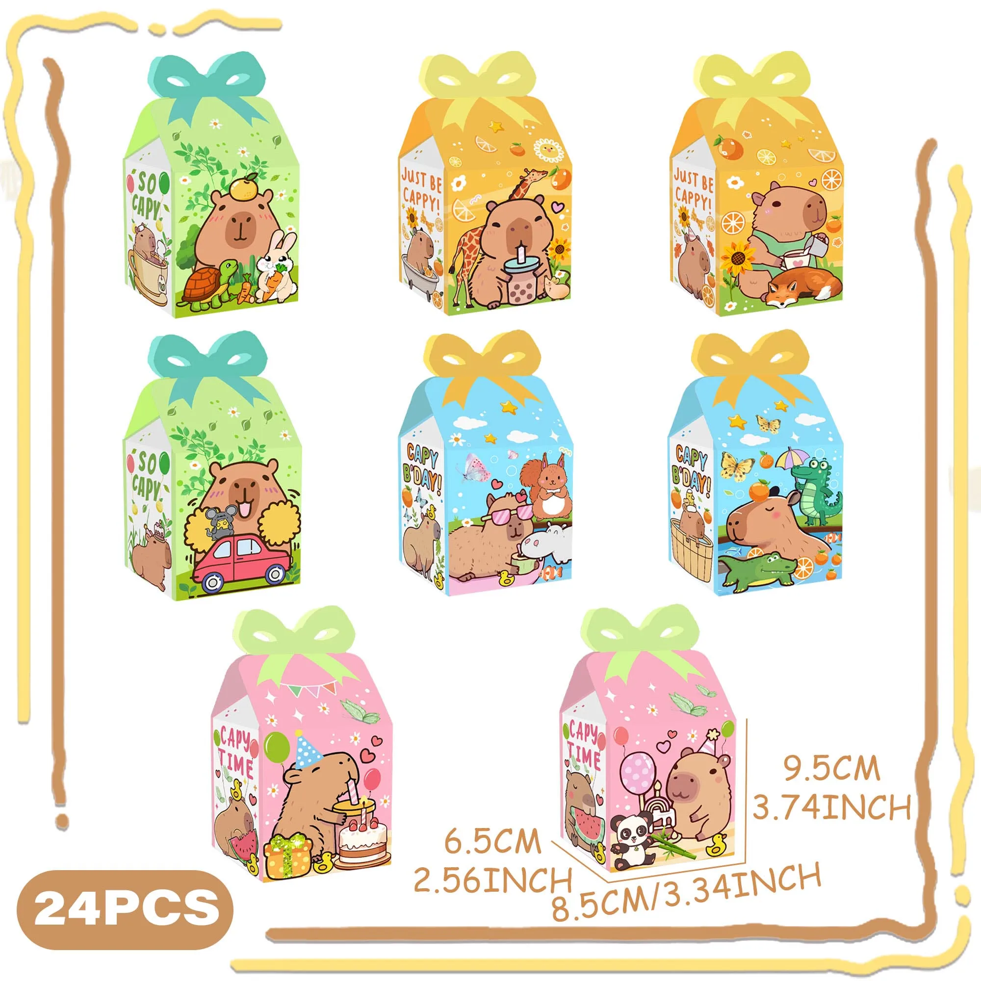 Capybara Party Candy Boxen Niedliche Capybara Goodie Bags Snack Boxen für Kinder Capybara Geburtstag Party Favors Geschenk Boxen – Detail 6
