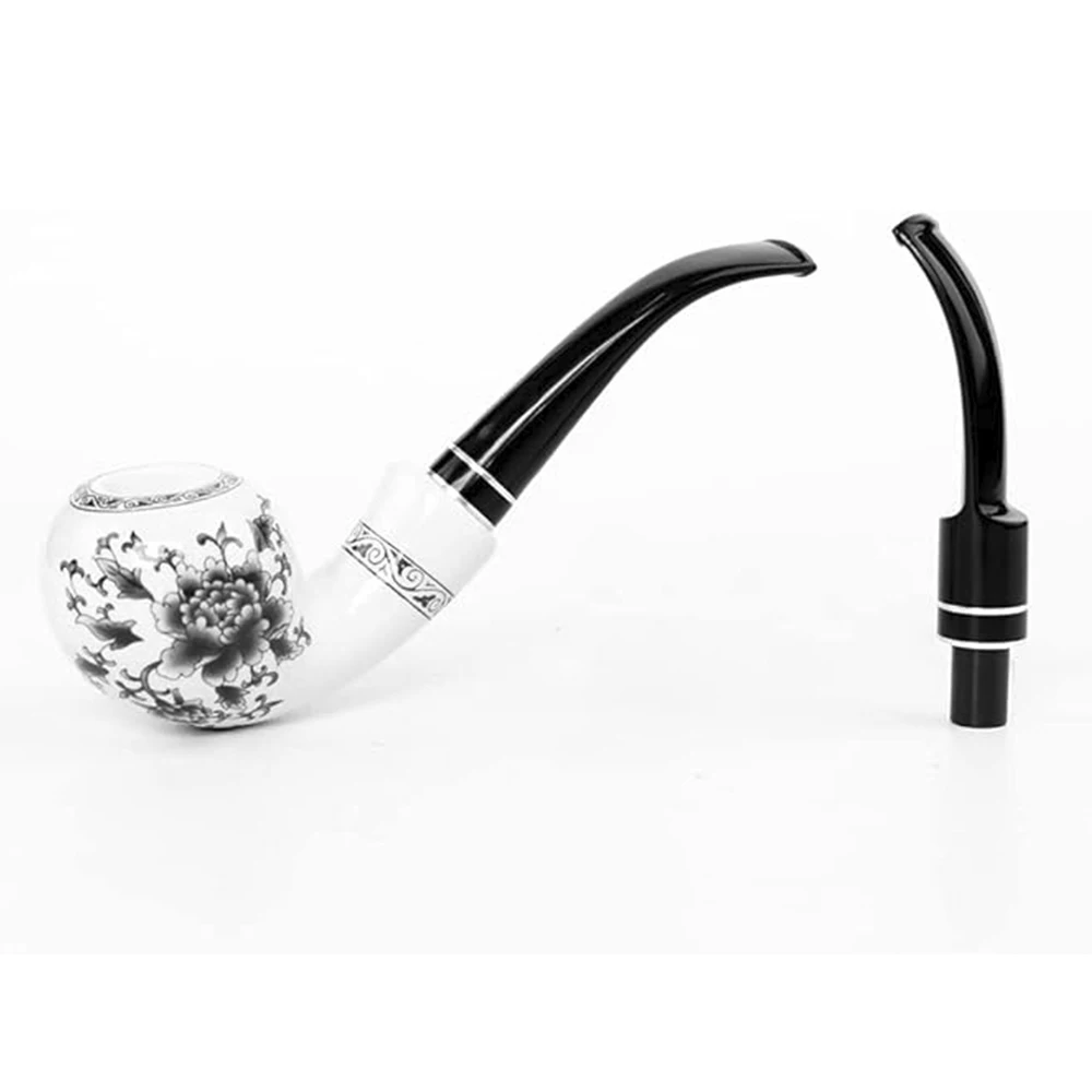Tobacco pipe mouthpiece 9mm pipe channel Silver double stripe Tenon outer diameter 10.3mm Acrylic Pipe stem outer diameter 16mm smoking accessories tobacco pipe tobacco smoking accessories herb smoking pipe smoking pipe