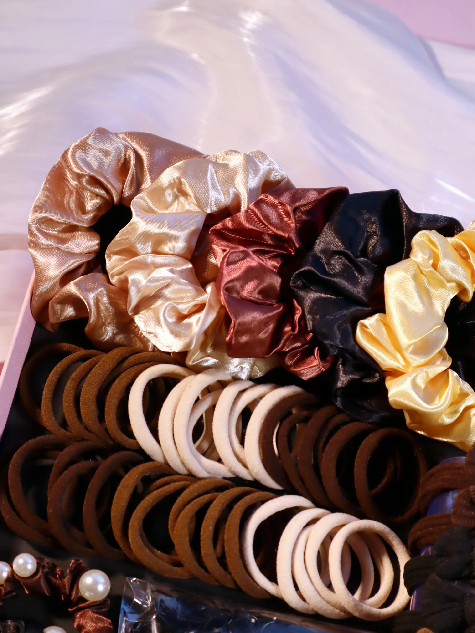 Modische braune Haarschmuck für Frauen, nahtlose Pferdes chwanz halter Vielzahl Haar Haar gummis für Frauen Dame – Detail 2