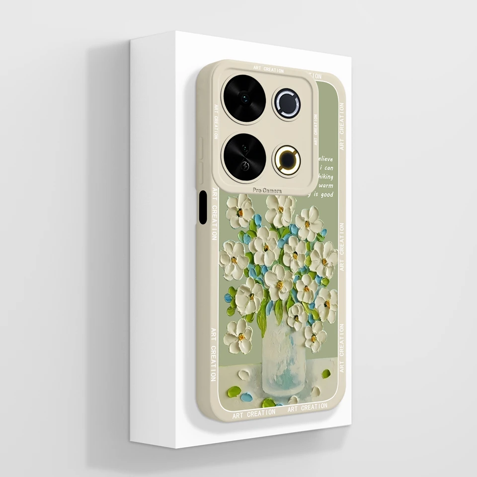 Pretty Flower Cute Girl Silicone Protective Case - Soft, High-Quality Bumper, Anti-Fall Design