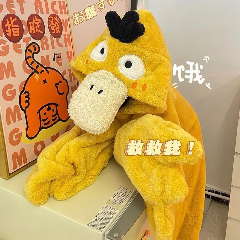 MINISO Anime Adult Psyduck Cosplay Halloween Costumes Onesies Nightgown Xmas Carnival Funny Pajamas Kigurumi