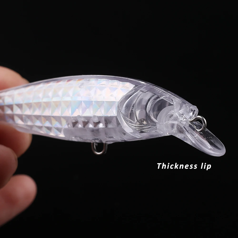 CCLTBA Laser Unp[ainted Fishing Lures Minnow Blanks Hard Baits Wobblers 9cm 7.8g Floating Crankbait DIY Tackle 10pcs/lot