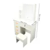 Makeup Table Dressing Table Modern Multi Functional Lighted Mirror Vanity Desk with Drawers Shelves Padded Stool for Bedroom 6