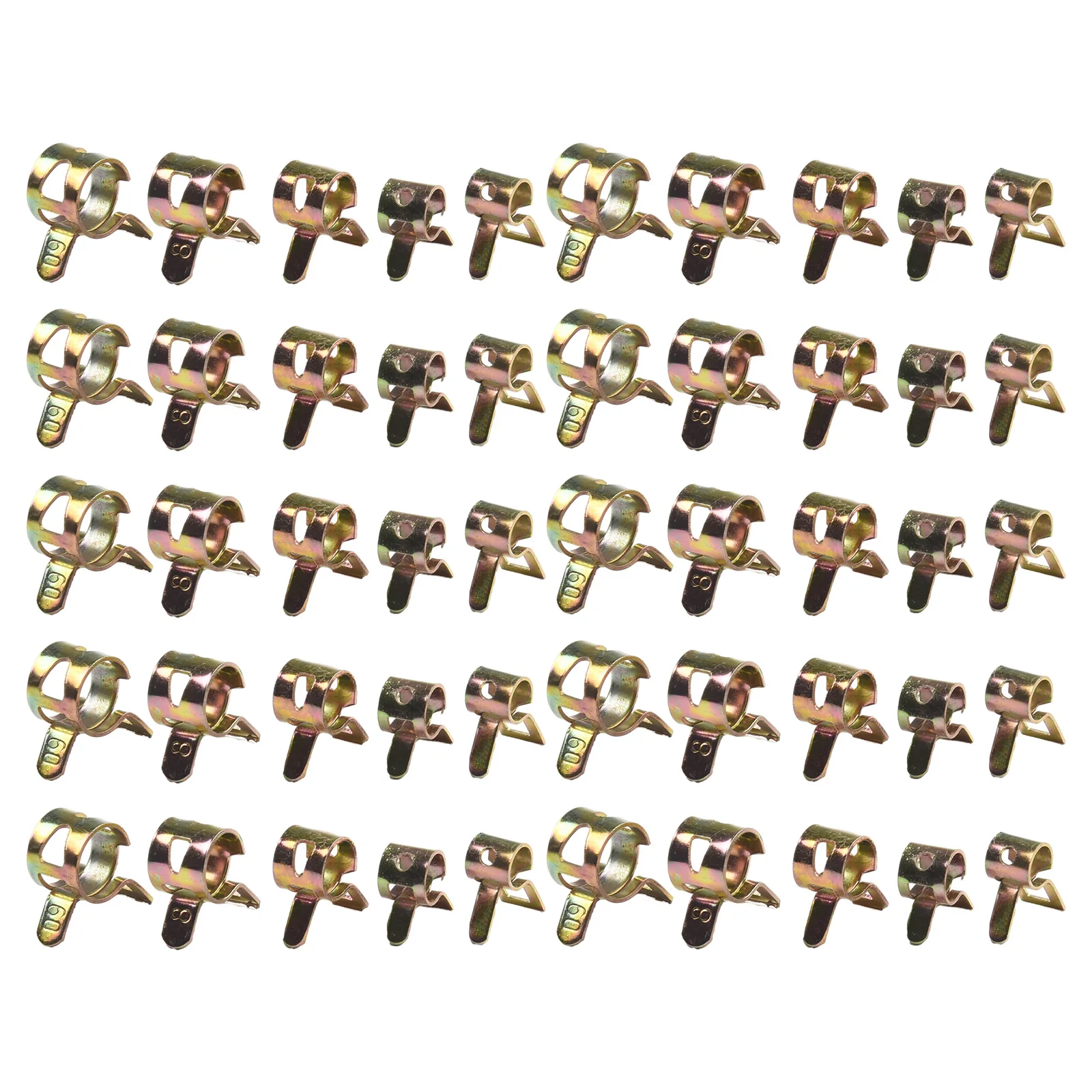 Spring Clip Clamps Hose Clamps Spring Clamps 50Pcs/set Tube Clamps 5/6/7/8/9mm Car Auto Spring Clip Fuel Oil Water Hose Pipe Tube Clamp Fastener 5 Sizes Parts