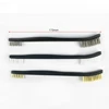 Double-end 3 pcs Mini Wire Brush Set Stainless Steel Brass Nylon Cleaning Polishing Detail Metal Rust Brush Cleaning Tool 5