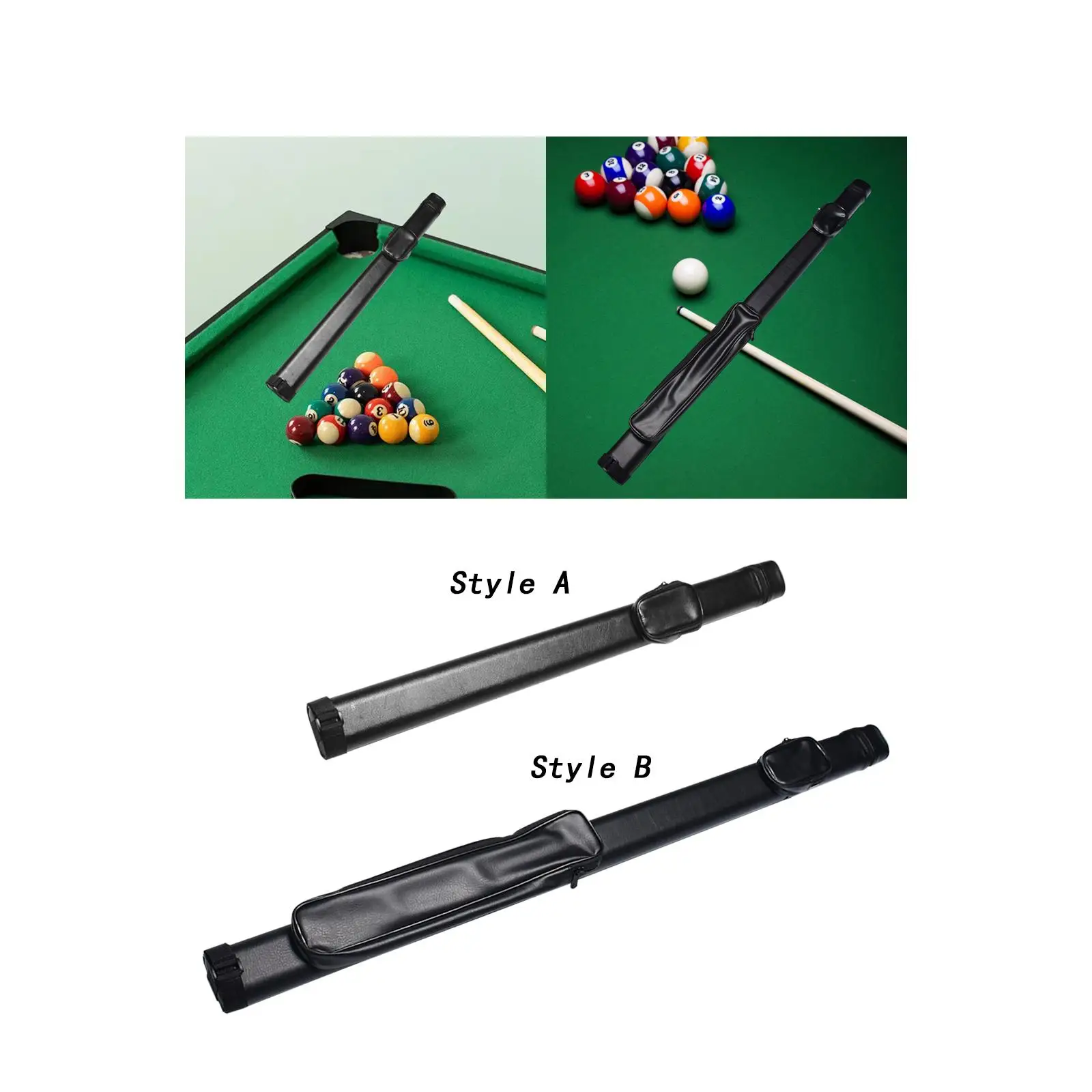 Billiards Pool Cue Case Container with Side Pocket for Split Cue with Adjustable Shoulder Strap for Snooker Club Travel Outdoor