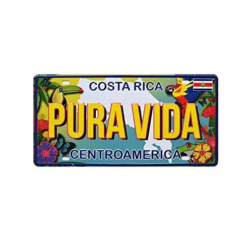 

Pura_Vida Car License Plate Vintage Metal Signs Tin Plaque Wall Poster for Garage Man Cave Cafe Bar Pub Beer Patio Home Decor