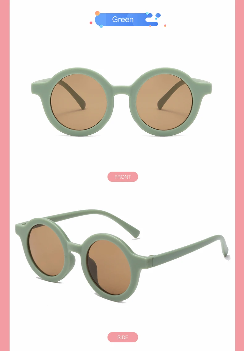 Occhiali da sole per bambini tondi alla moda classici Occhiali da sole per bambini nuovi in plastica per ragazzi e ragazze Occhiali da sole per bambini fuori porta_voghion.com