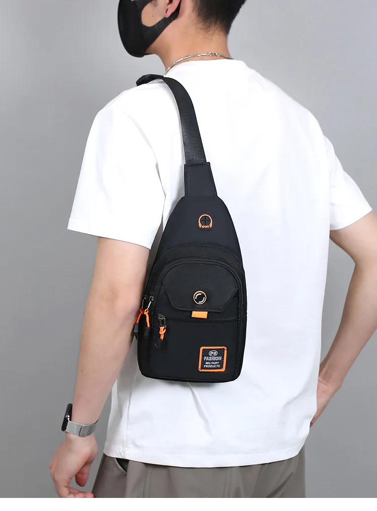 Herren-Brusttasche, Oxford-Umhängetasche, sportliche Hüfttasche, lässiger Schulterrucksack, kompakt, leicht, langlebig – Detail 13