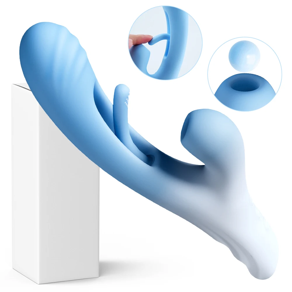 Rabbit Vibrator Sex Toy for Women 3 in1 Powerful Tapping Flapping Vibrator Clit Stimulator Massager Female G Spot Finger Dildos