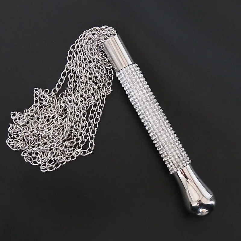 New Metal Alloy Chain Tassel Short Horse Riding Whip Crop Crystal Handle new 2022 6
