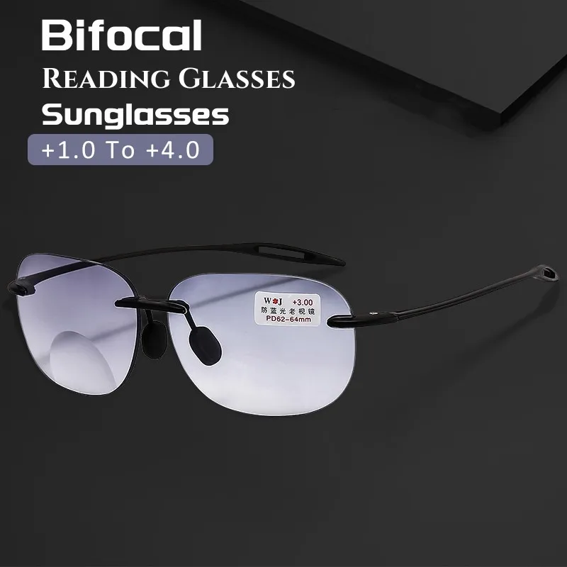

Progresive 3 In 1 Multifunctional Reading Glasses Vintage Near Far Presbyopia Eyeglasses Outdoor Sun Shade Sunglasses Diopters