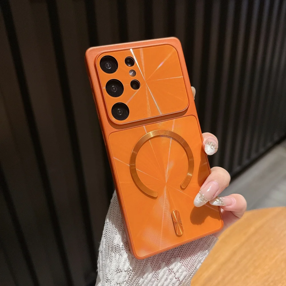 Luxury Aurora Magnetic Phone Case - Shockproof with Big Window Design