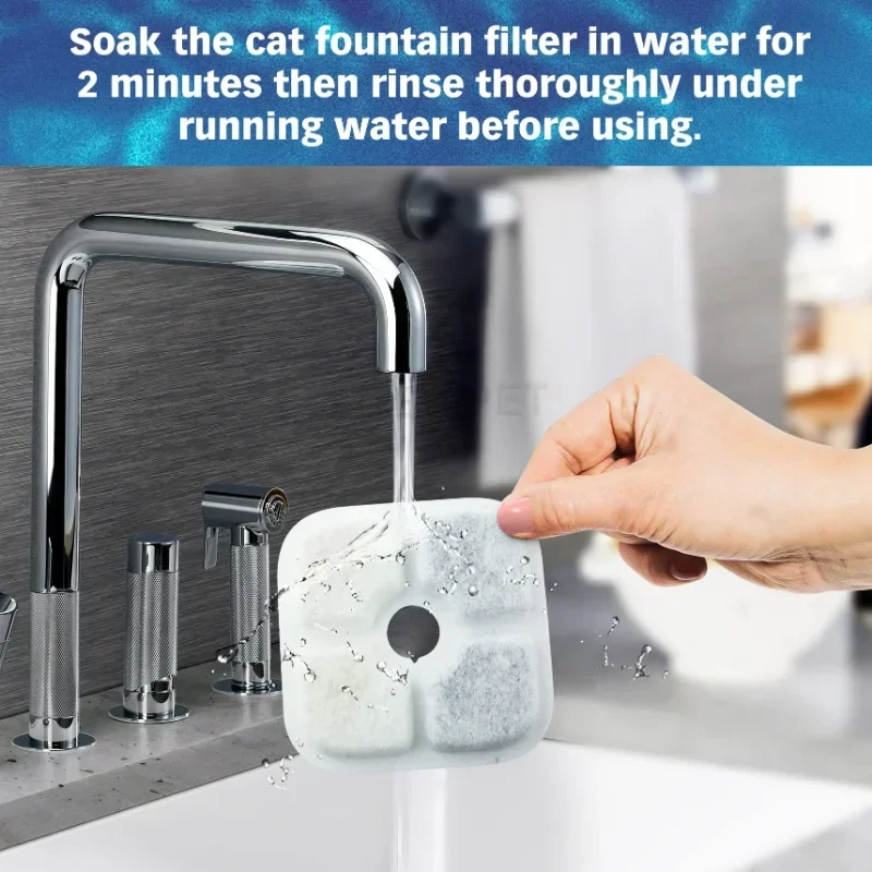 Original Cat Water Filters 12pcs Compatible with Catit PIXI Water Fountain Triple Filtration System For PIXI Dispenser