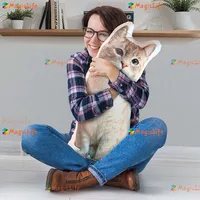 Custom 3D Pet Animals Pillow from Photo,Personalized Dog/Cat Shaped Throw Pillow,Double Printed Pet Pillow, Pet Memorial Gift 2