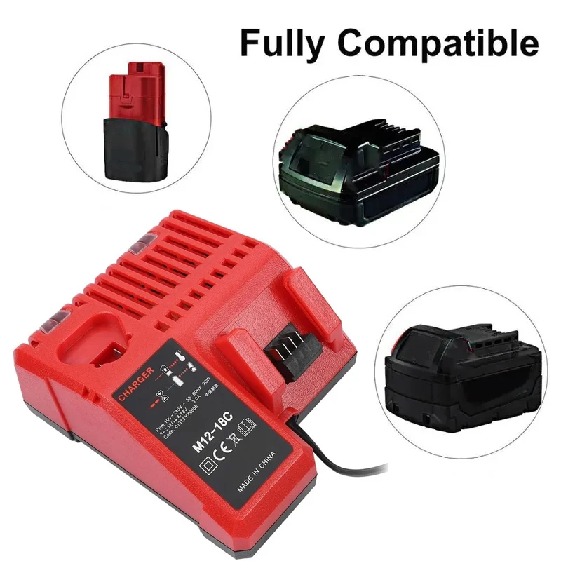 

Зарядное устройство для литий-ионных аккумуляторов M & 12-18C для Milwaukee 10,8 V 12V 14,4 V 18V C1418C 48-11-1815/1828/1840 M, 18 M, 14 M и 12