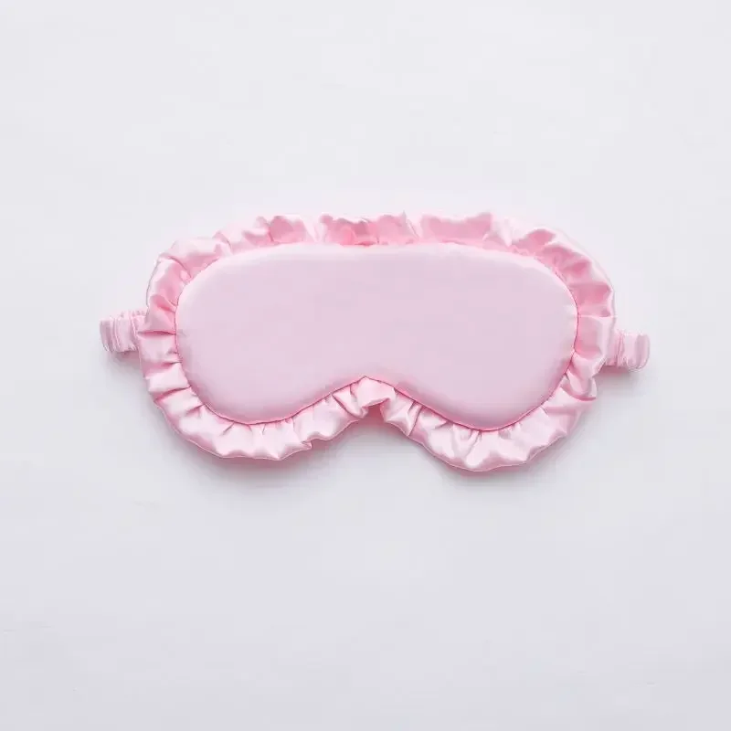 Silk Ruffle Sleep Eye Mask Soft Sleeping Eye Covers Multicolor Night Dream Blackout Eye Patches for Woman Man to Sleep Better 4