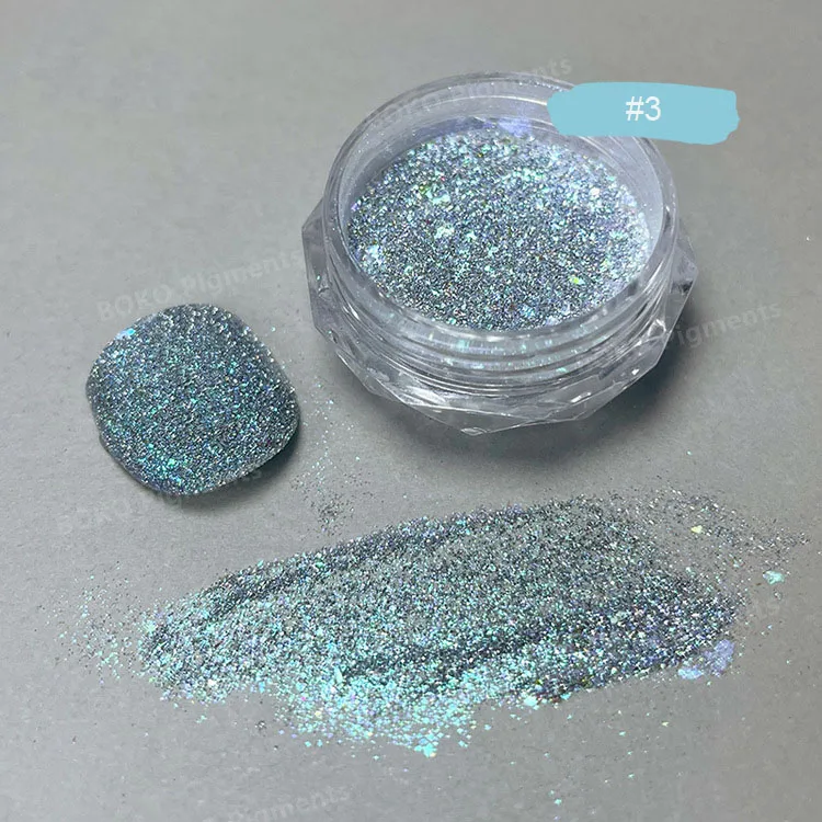 Silver Holographic Cosmetic Glitter Silver Prism, 10 Gram Jar