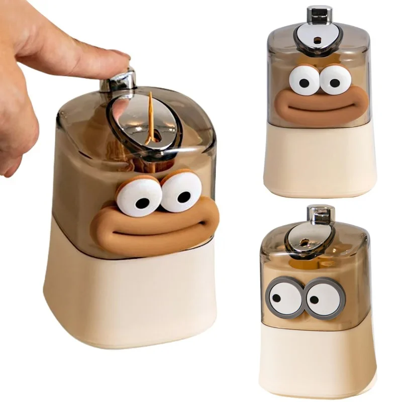 

Automatic Pop-up Toothpick Dispenser Creative Press Toothpick Storage Box Home Kitchen Table Toothpick Holder Decor Accessories