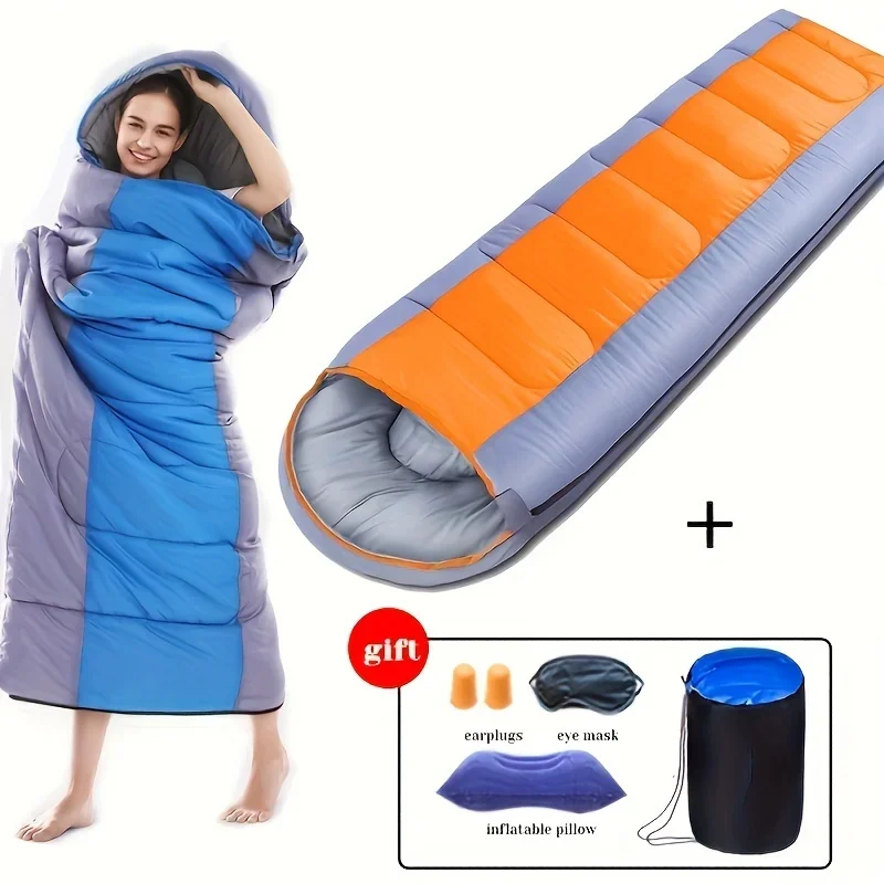 Portable camping sleeping bag ultra light waterproof all season warm sleeping bag hiking compression bag