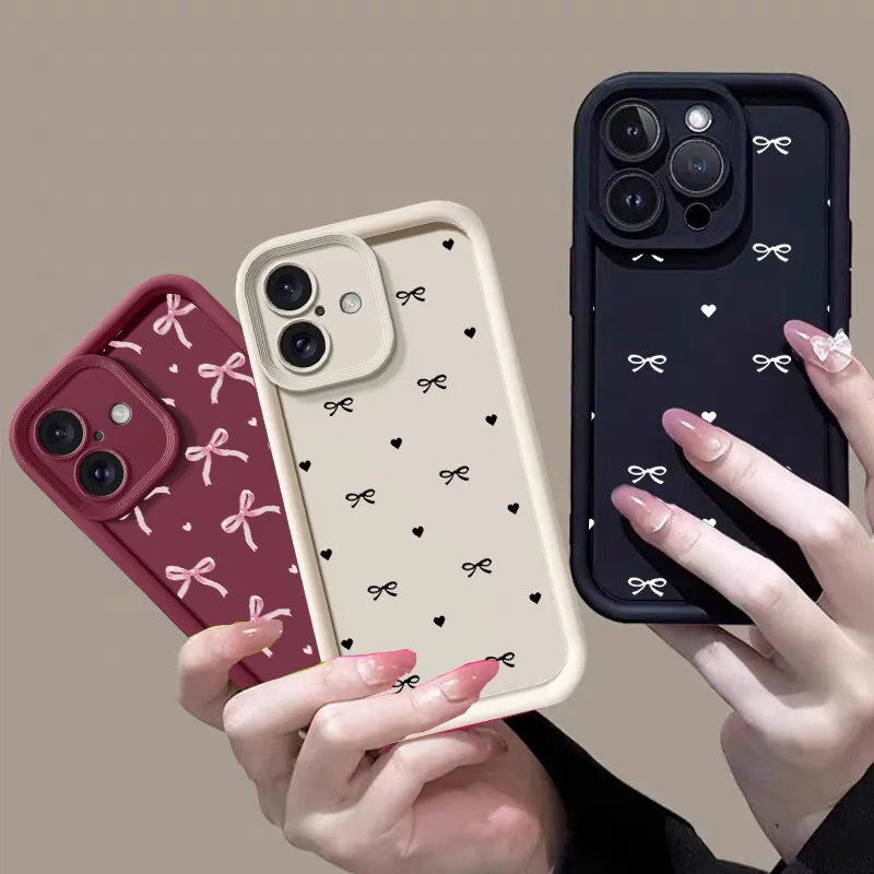 Cute Love Heart Bow Phone Case Cover