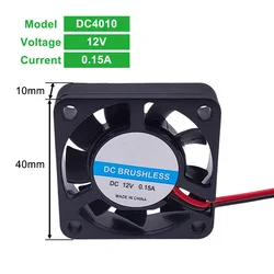 Enhanced Industrial DC Brushless Cooling Fan - Two-Line Sleeve Bearing - Multi-Voltage Options (DC4010-12V)